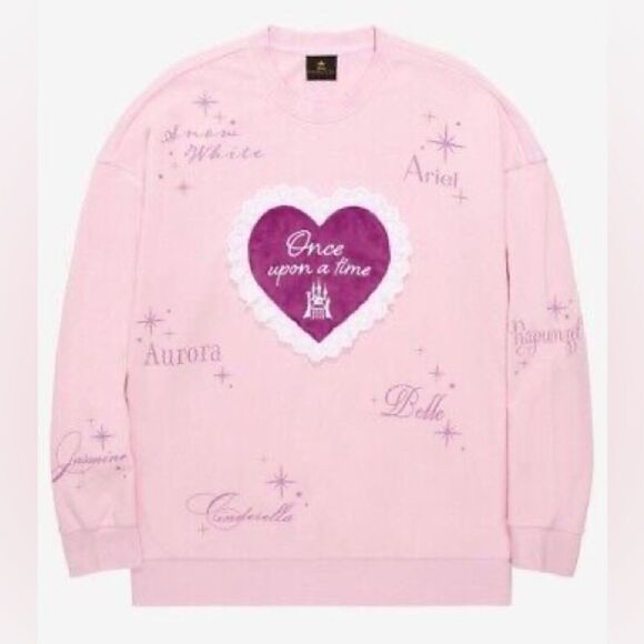 Sz Small Disney Princess Once Upon a Time Heart Crewneck - BoxLunch Exclusive - Picture 1 of 10